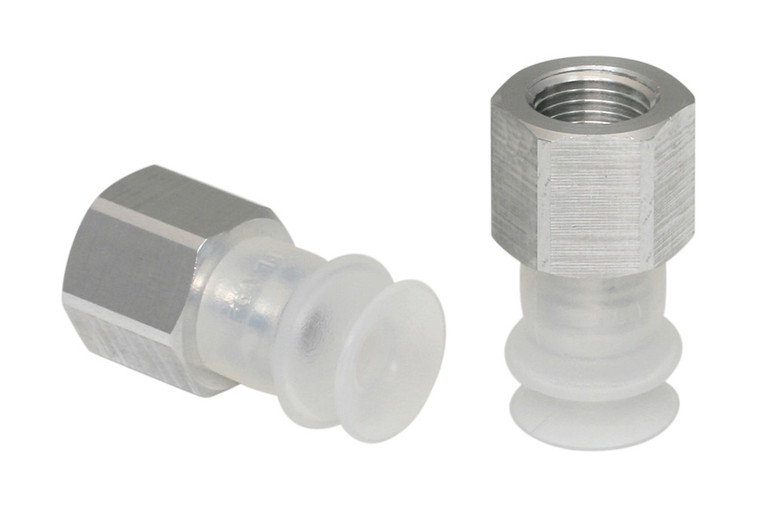 Schmalz FSGA-14-SI-55-G1/8-IG Bellows suction cup (round) with optimal adaptation to uneven surfaces