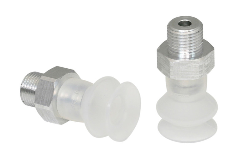 Schmalz FSGA-16-SI-55-G1/8-AG Bellows suction cup (round) with optimal adaptation to uneven surfaces