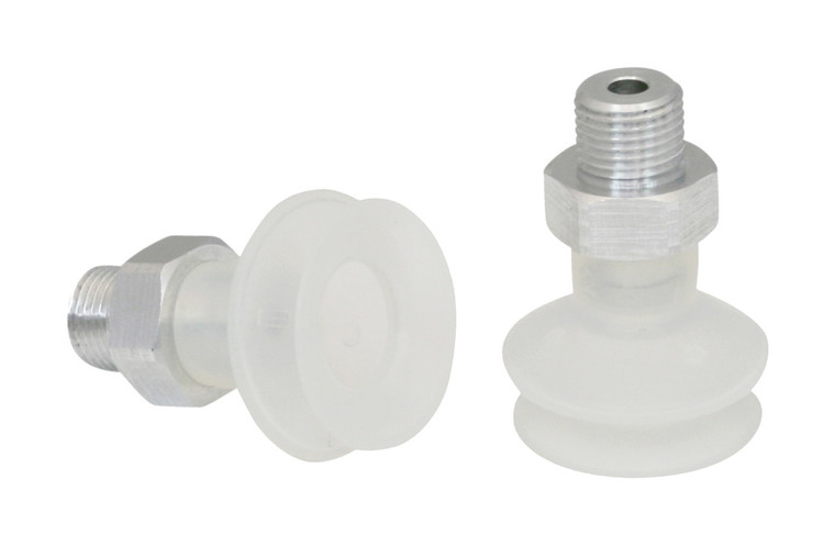 Schmalz FSGA-22-SI-55-G1/8-AG Bellows suction cup (round) with optimal adaptation to uneven surfaces