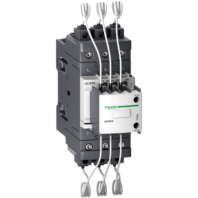 Schneider Electric LC1DTKF7 Capacitor contactor, TeSys Deca, 40 kVAR at 400 V/50 Hz, coil 110 V AC 50/60 Hz