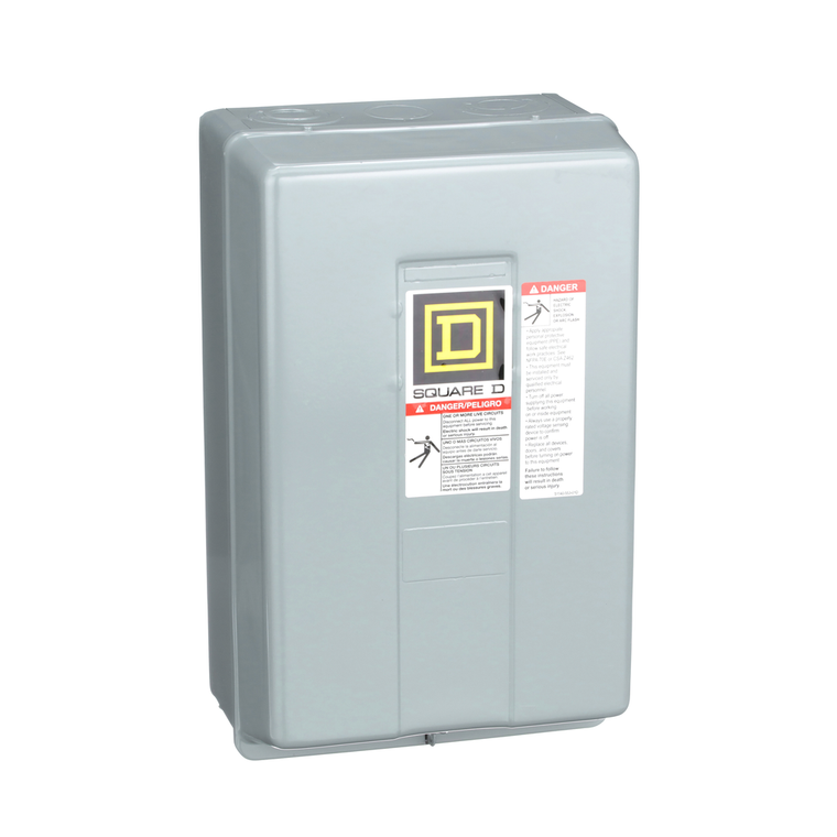 Schneider Electric 8903LG1200V02 Contactor, Type L, multipole lighting, electrically held, 30A, 12 pole, 600V, 110/120VAC 50/60Hz coil, NEMA 1