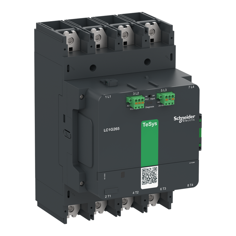 Schneider Electric LC1G2654BEEA Contactor, high power, TeSys Giga, advanced version, AC-1, <= 440V, 385A, 4 pole/NO, 24-48VAC/DC coil