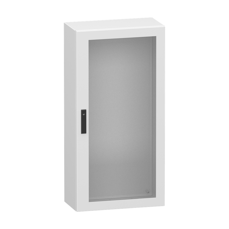 Schneider Electric NSYCRN126300T Glazed steel door, PanelSeT CRN, without mounting plate, 1200x600x300mm, IP66, IK08, RAL7035