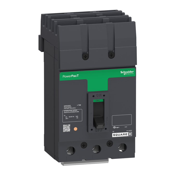 Schneider Electric QDA322256 Circuit breaker, PowerPacT Q, 225A, 3 pole, 240VAC, 25kA, I-Line, thermal magnetic, 80%, CBA