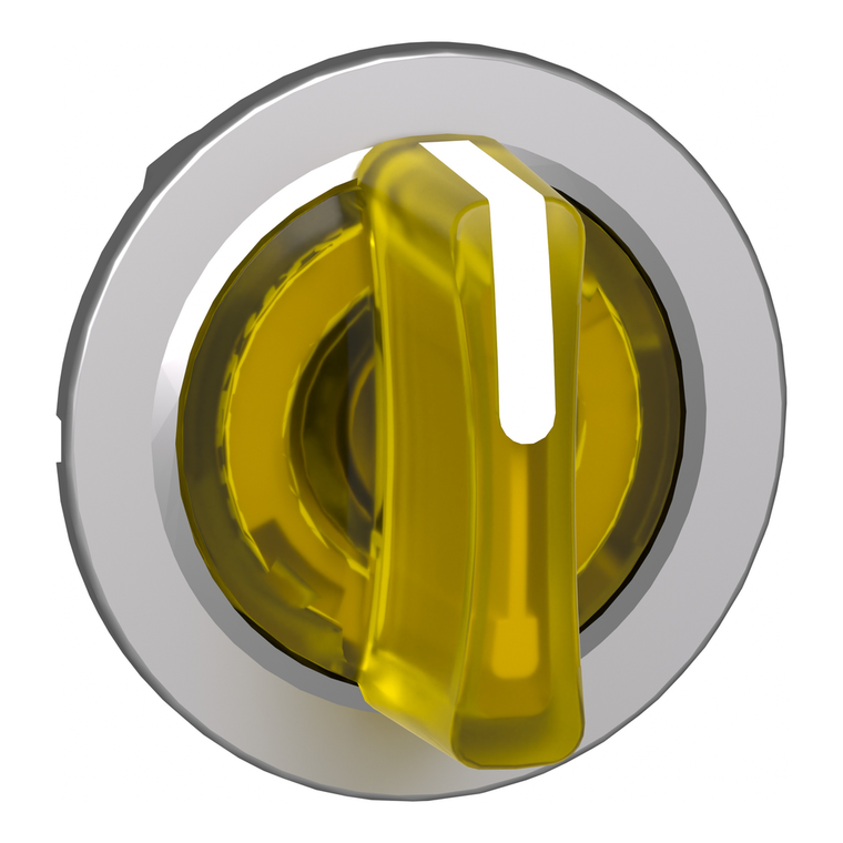 Schneider Electric ZB4FK1583 Head for illuminated selector switch, Harmony XB4, metal, yellow handle, 30mm, universal LED, 3 positions, to center