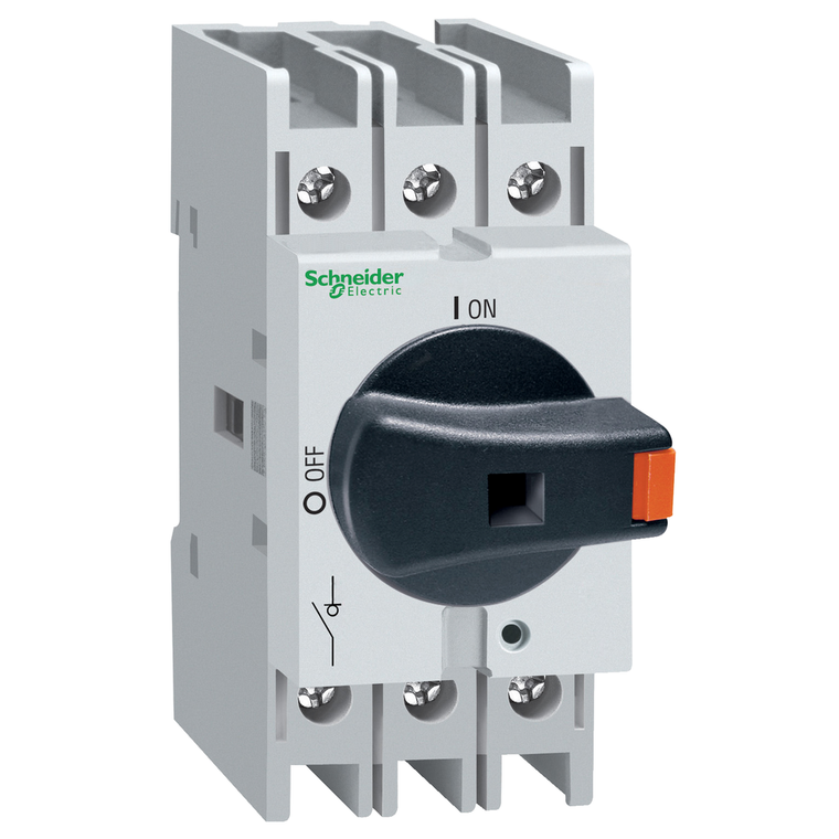 Schneider Electric VLS3P032R1 Disconnect switch, TeSys VLS, body switch, 32A, 20HP at 480VAC, UL508, three phase, 5kA SCCR, size 1, DIN rail mount
