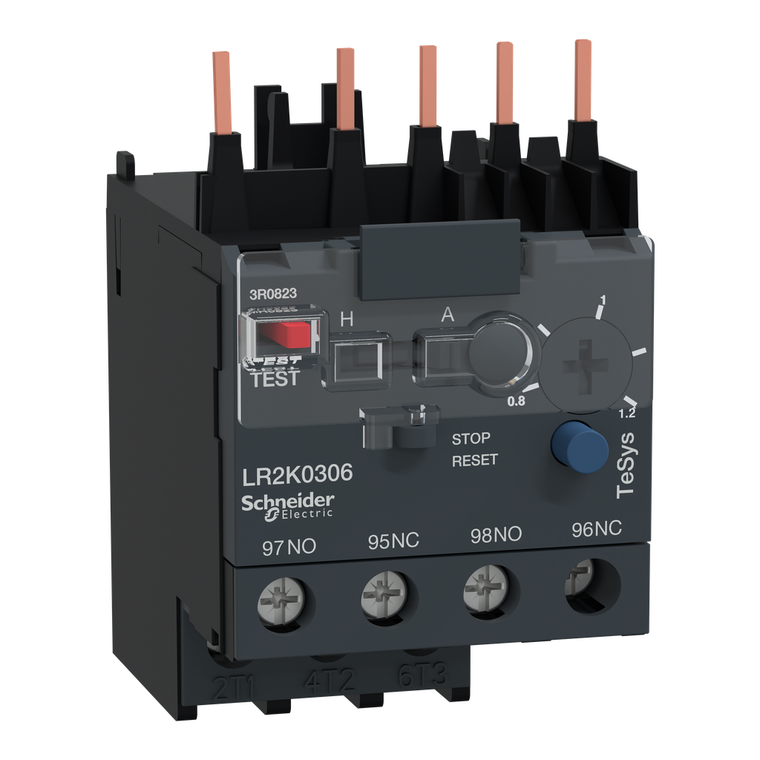 Schneider Electric LR2K0306 Differential thermal overload relays, TeSys K, 0.8 to 1.2 A, class 10A
