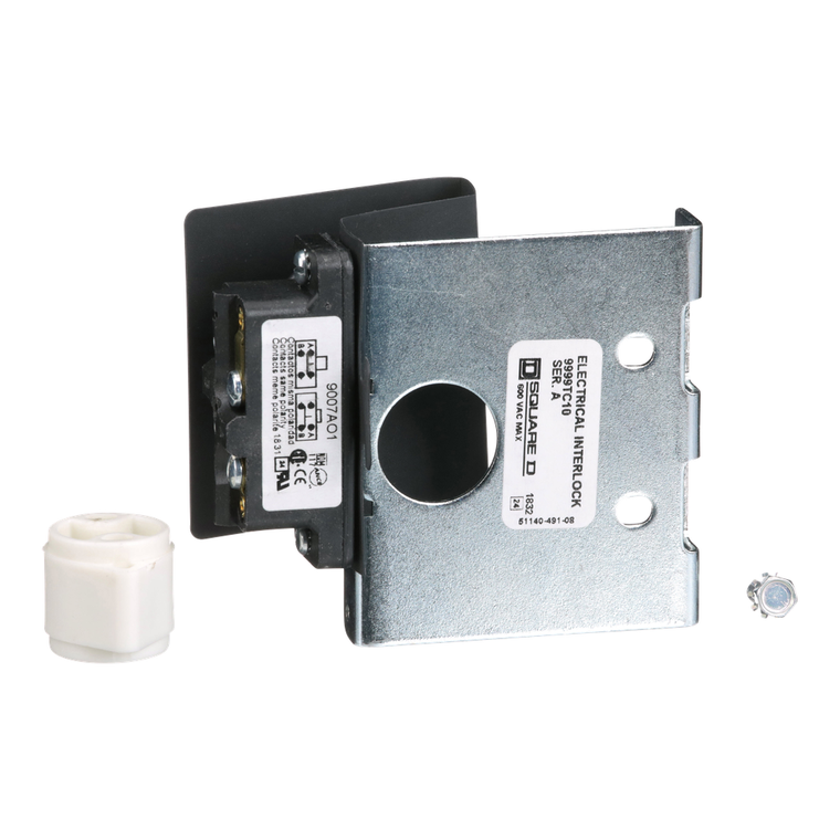 Schneider Electric 9999TC10 Disconnect mechanism, flange mounted, disconnect switch auxiliary contact kit, 15A, 1 pole, SPDT