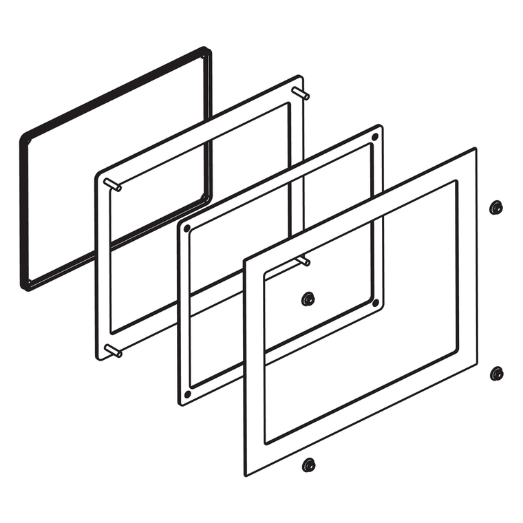 Schneider Electric HMIZPAT5W1 Panel cutout adapter, Harmony P6, to mounting 10-inch Wide Display Module in cutout for S-Panel PC (10" wide)