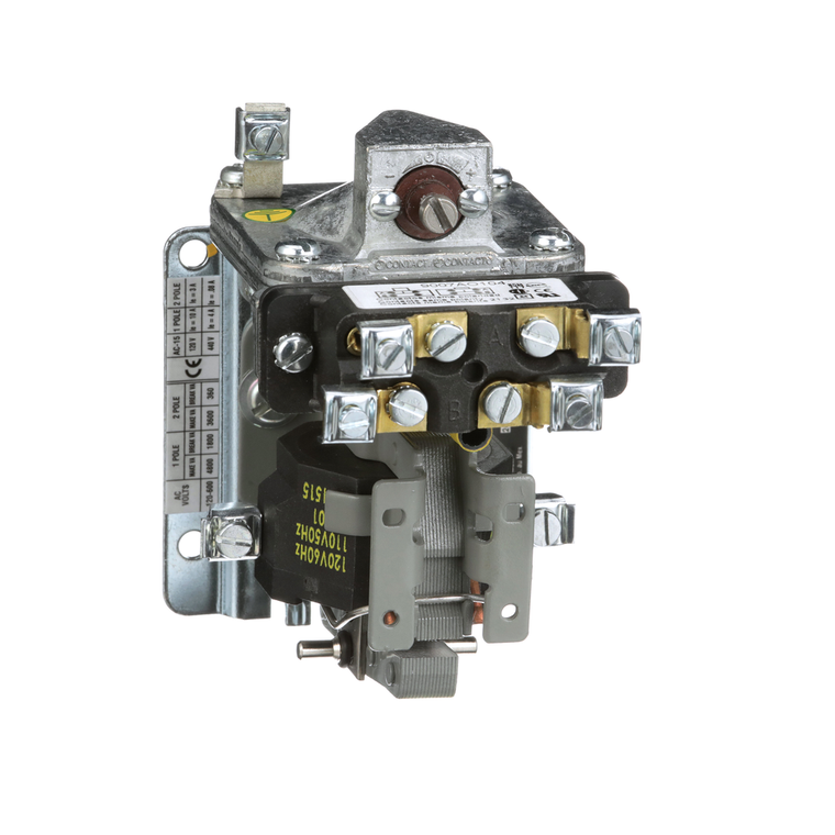Schneider Electric 9050AO10DV02 Timing Relay, Type A, pneumatic, off delay, 0.1 to 60 seconds, 15A, 600V, SPDT, timed, 110/120VAC 50/60Hz coil, open
