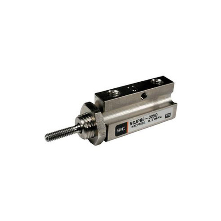 SMC - NCDJPB15-025D-90LS - NCDJPB15-025D-90LS Compact Air Cylinder, 5/8" Bore, 1/4" Stroke, Double-Acting Piston, Nose Mounting