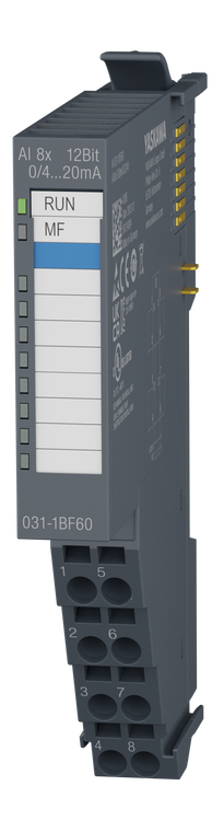 Yaskawa 031-1BF60 AI Module, 8 Input 0(4)-20mA, 12 Bit