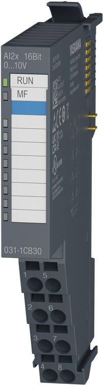 Yaskawa 031-1CB30 AI Module, 2 Inputs 0-10V, 16 Bit