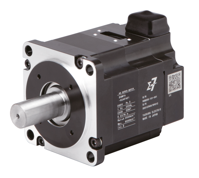 Yaskawa SGM7A-06A6A6C S7 Motor 600W 200V Battery-Less Absolute Encoder Keyed Tapered Black