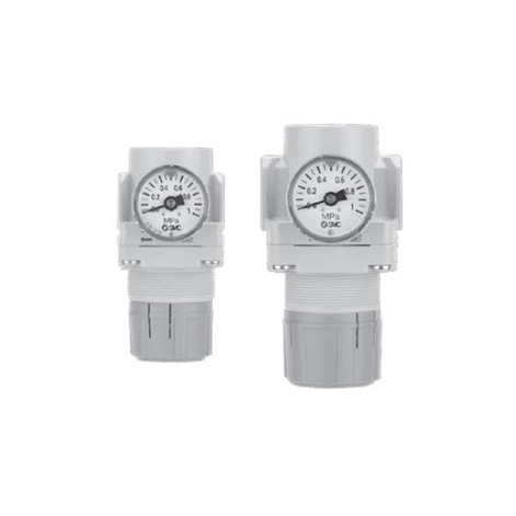 SMC - AR20-N01H-1Z - Standard Air Regulator - Rising, 1/8 Female NPT Threaded in Port, 20 ft??/min Maximum Flow Rate