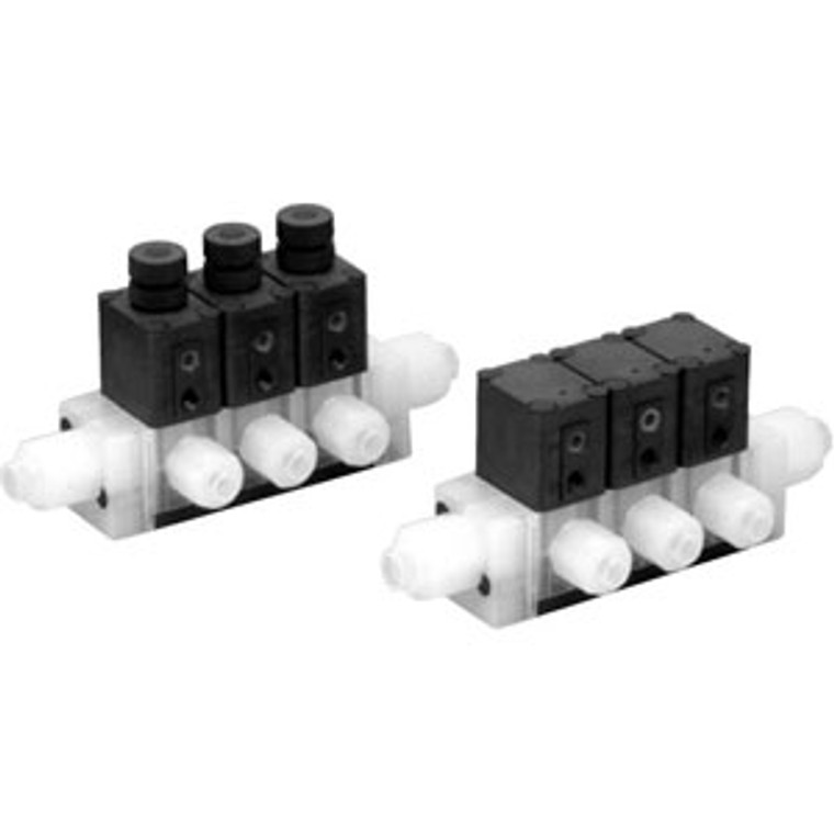 SMC LLC2A-03-S07 LVC Series High Purity Chemical Liquid Valve Air Operated Type Integral Fitting Type (Hyper Fittings) Manifold Base