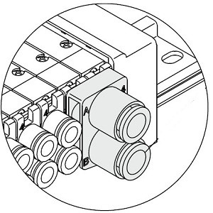 SMC SSQ1000-52A-C8 Dual Flow Fitting For SQ1000 Series