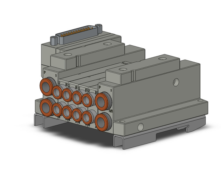 SMC SS5V1-10FD1-04B-N7-D0 5 Port Solenoid Valve Manifold