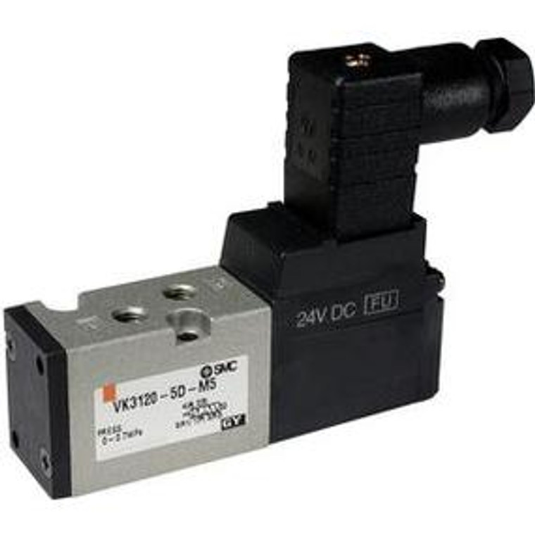 SMC VK3120-5G-M5 valve 4 way body ported, VK3000 SOL VALVE 4/5 PORT