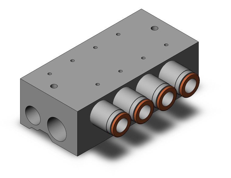 SMC VV3QZ35-04N11TC Base Mounted Manifold
