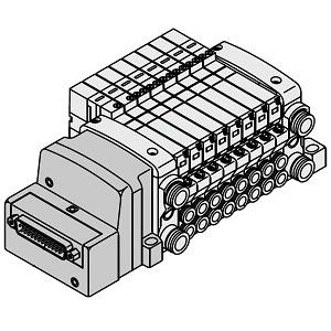 SMC VV5QC11-05C4FD0-S VQC1000 Series 5 Port Solenoid Valve Base Mounted Plug-in Unit D-Sub Connector