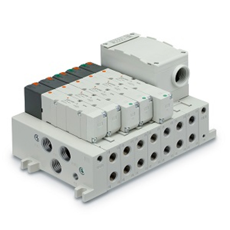 SMC VV5Q41-04C8T0-SD VQ4000 Series 5 Port Solenoid Valve Plug-in Unit/Base Mounted T Kit (Terminal Block Box Kit) Manifold