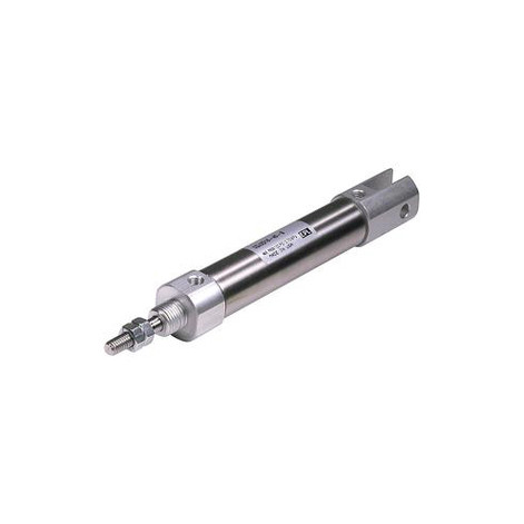 SMC - CDJ2D16-45A-B - CDJ2D16-45A-B Round Body Non-Repairable Air Cylinder - 16 mm Bore x 45 mm Stroke, Double-Acting, Clevis Mount, Single Rod, M5x0.8 Rod Size, M5x0.8 Female ISO