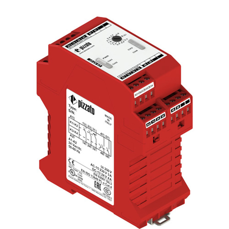 Pizzato CS AT-01M024 Safety module (2NO+1NC) instantaneous + 2NO delayed, category 4
