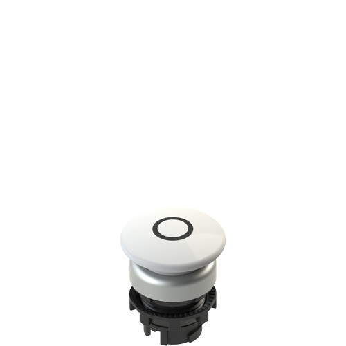 Pizzato E2 1PL2F249L1 Illuminated White Mushroom Pushbutton with Marking - Durable and Easy to Use for Industrial Applications