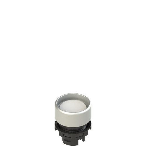 Pizzato E2 1PL2P2290 Illuminated White Booted Pushbutton - Dust & Moisture Resistant for Industrial Use