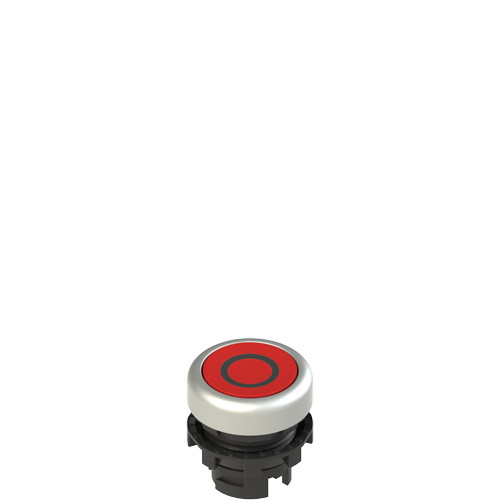 Pizzato E2 1PL2R329L1 Illuminated Red Flush Pushbutton with Marking for Industrial Applications