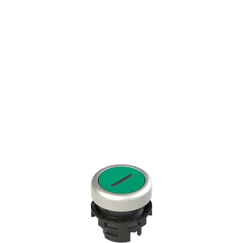 Pizzato E2 1PL2R429L2 Illuminated Green Flush Pushbutton with Marking - Durable & Reliable for Industrial Use