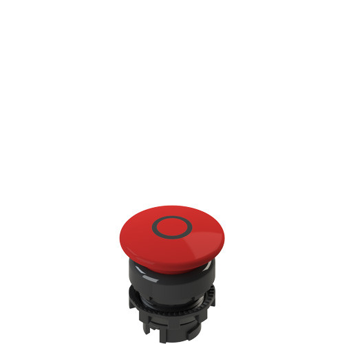 Pizzato E2 1PU2F341L1 Spring-Return Red Mushroom Pushbutton with Marking for Emergency Stop Applications