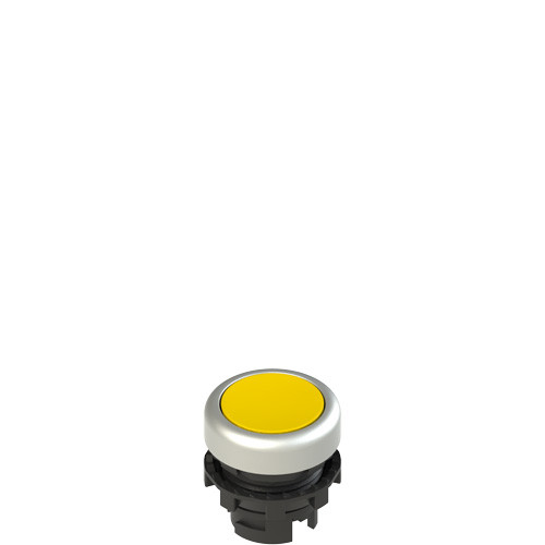 Pizzato E2 1PU2R5290 Spring-Return Yellow Flush Pushbutton for Industrial Control Panels
