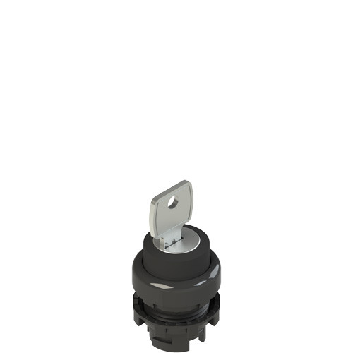 Pizzato E2 1SC2BVA11AA Key Selector Switch - 2 Position, Black, Unmarked