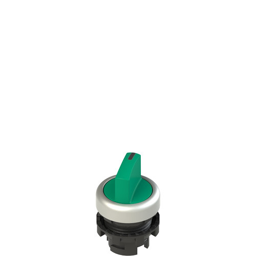 Pizzato E2 1SE12ACA49AB Short Handle Selector Switch - 2 Positions, Green with Marking