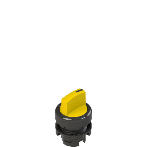 Pizzato E2 1SL13ECH51AB Illuminated Short Handle Selector, 3-Position Yellow with Marking