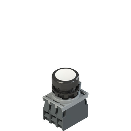 Pizzato E2 AC-DXBC0400: Complete Unit with Illuminated Pushbutton, Fixing Adapter & Contacts