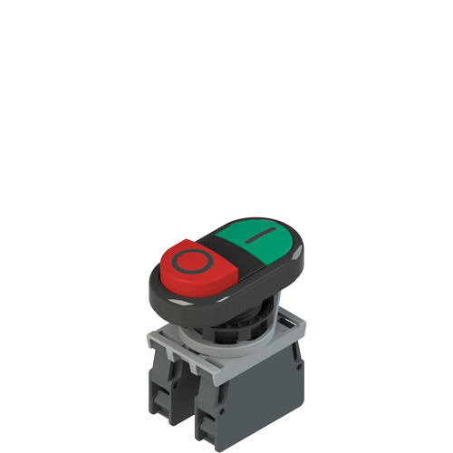 Pizzato E2 AC-DXBC0601 Double Pushbutton Unit with Fixing Adapter & Contacts