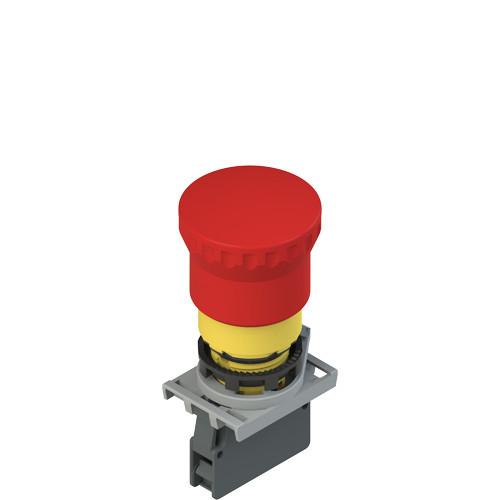 Pizzato E2 AC-DXBC1005 Emergency Pushbutton Unit with Fixing Adapter and Contacts
