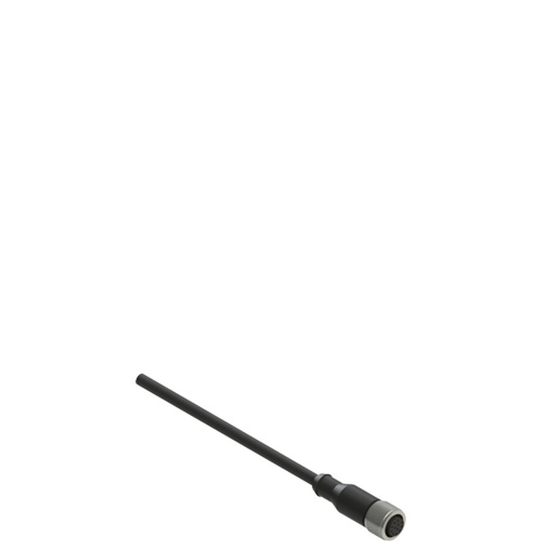 Pizzato VF CA4PD5M M12 Female Wired Connector - Straight, 4 Poles, 5m PVC Cable