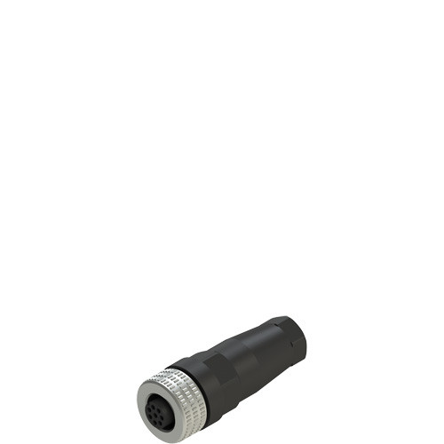 Pizzato VF CBMP5DM04 M12 Female Connector, 5 Poles, Straight, for 4-6.5mm Multipolar Cables
