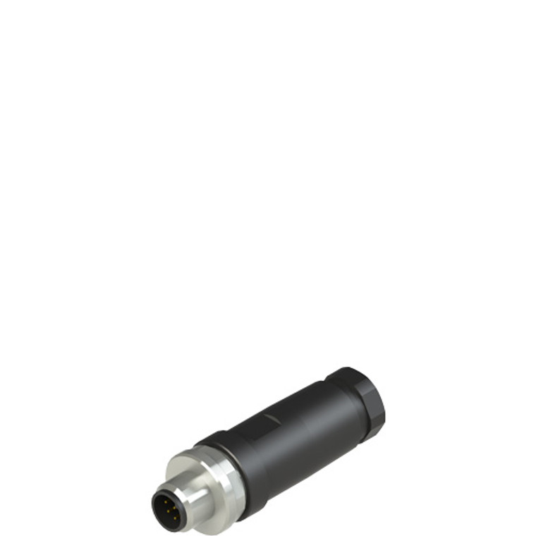 Pizzato VF CCMP8DM04 Field wireable M12 plug, 8 poles, straight, for Ø 4 ... Ø 7 mm multipolar cables