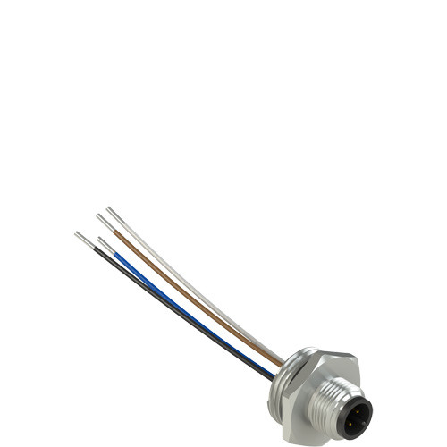 Pizzato VF CNM4MM M12 Metallic Male Wired Connector, 4 Poles, M20 Threads, 8.5 cm Cable Length
