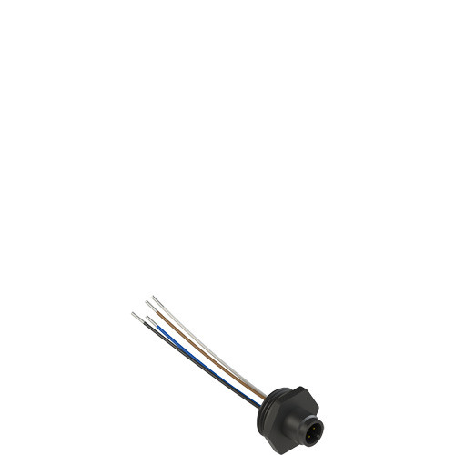 Pizzato VF CNP4PM M12 Plastic Male Wired Connector, 4 Poles, PG 13.5 Threads, 8.5 cm Cable