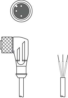 KD U-M12-3W-P1-050-DP Connection cable