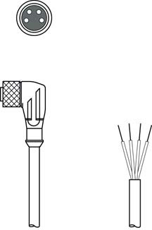 Leuze KD U-M8-4W-V1-050 Connection cable