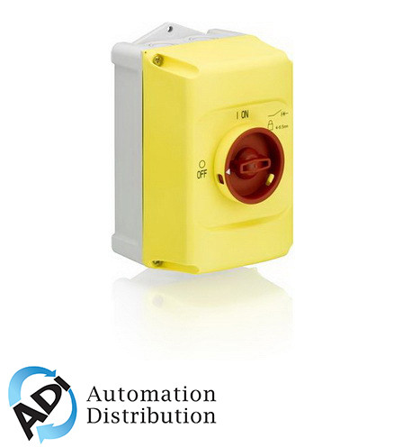 ABB IB132-Y Red/Yellow Enclosure with IP65 Protection and Triple Locking Capability for MS116/MS132 Motor Starters