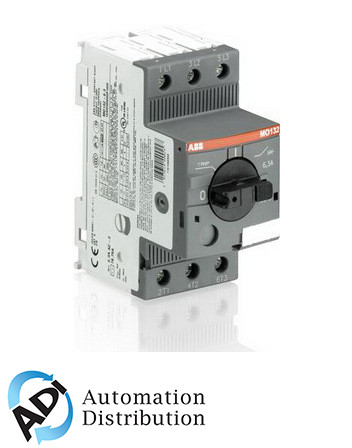 ABB MO132-6.3 Manual Motor Protector, 3-Pole, 4.0-6.3A Range, Magnetic Only - High Capacity Short-Circuit Protection, Lockable Rotary Handle, Accessory Compatible