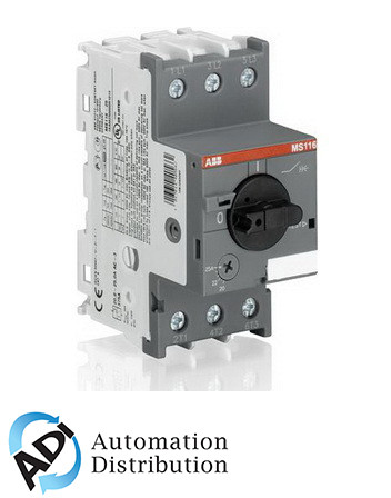 ABB MS116-32 Manual Motor Protector, 25.0-32.0A Range, 3-Pole, Compact Design with 10kA Short-Circuit Capacity at 400 VAC